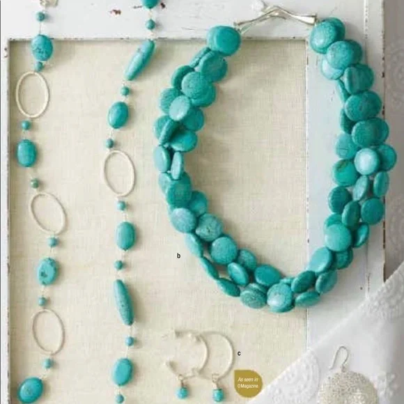 :: S&D Sterling+Turquoise Sea Necklace - Picture 4 of 15